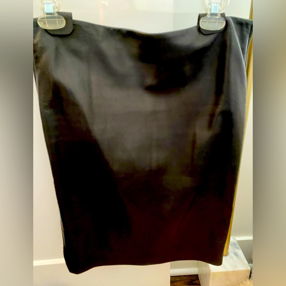 Diane von Furstenberg leather black skirt